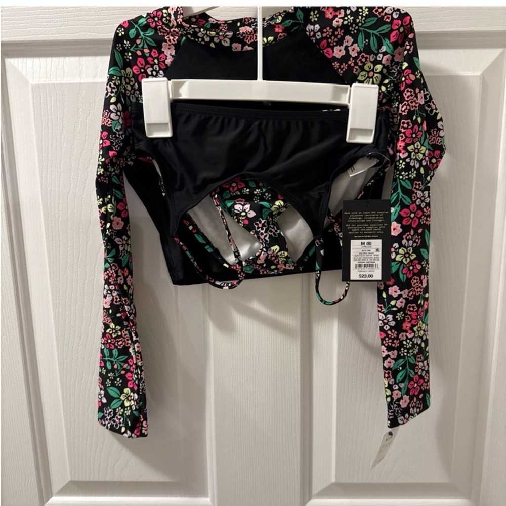 Floral Long Sleeve Bikini Set